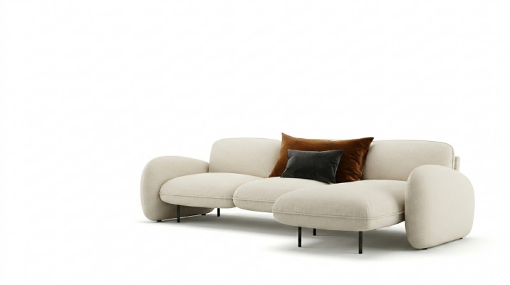 Eckcanapé L-Form Sëtz Eck Canapéë Stoff Wunnzëmmer Design Couchen Polster Modern