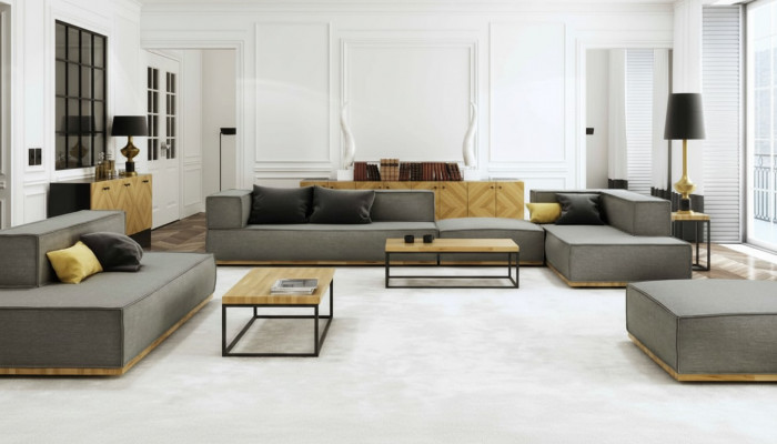 Ecksofa L-Form Luxus Garnitur Sofa Stoff Sofae Polster Sëtz Eck Modern Gro