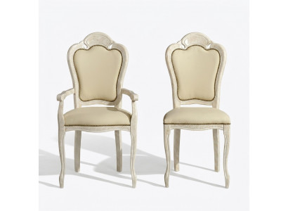 Stull mat Armlehnen Iesszëmmerstull Holz Nei Iesszëmmersstill Design Fauteuil Barock
