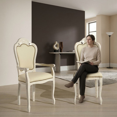 Stull ouni Aarmlehn Iesszëmmerstull Holz Stoff Iesszëmmer Still Design Sëtz Neien