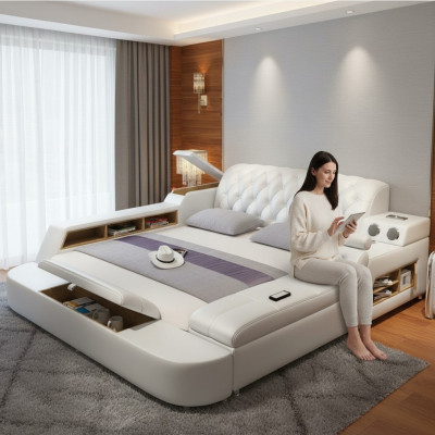 Design Multifunktiounsbett XXL Grouss Better Lieder Hotel Gepolstert 150x200cm