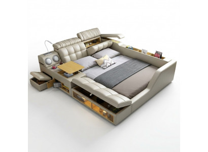 Duebeltbett Polsterbett Schlofzimmer 180x200cm Multifunktioun Bett Better