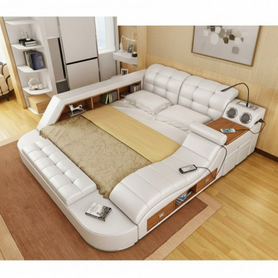Duebel Luxus Lieder Bett + USB Polster Better Modern Hotel Multifunktioun