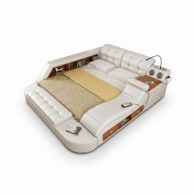 Duebel Luxus Lieder Bett + USB Polster Better Modern Hotel Multifunktioun
