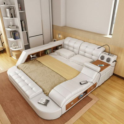 Multifunktion Bett Regal Schaf USB Opluedstatioun Duebel Lieder Better