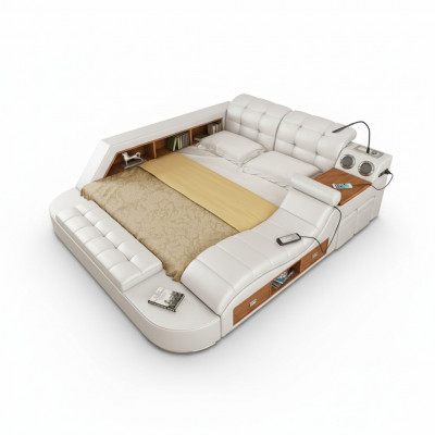 Multifunktion Bett Regal Schaf USB Opluedstatioun Duebel Lieder Better