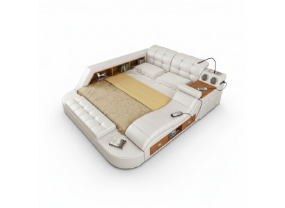 Multifunktion Bett Regal Schaf USB Opluedstatioun Duebel Lieder Better