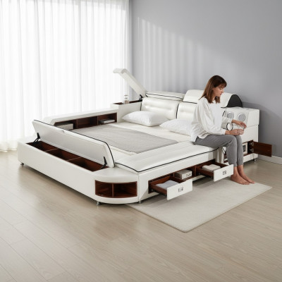 Multifunktiouns-Bett Duebel Better Hotel XXL grouss Polster Better USB Sound