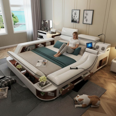 Better Hotel 180x200cm Multifunktion Regal USB Design Bett xxl Grouss Lieder