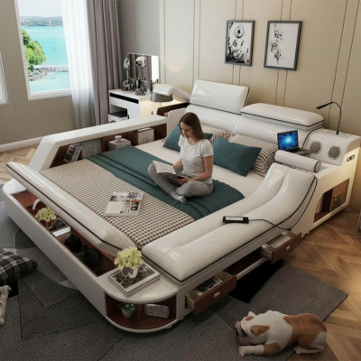 Multifunktioun Luxus Bett 180x200 Bett Lieder Better Schlofzëmmer Léier