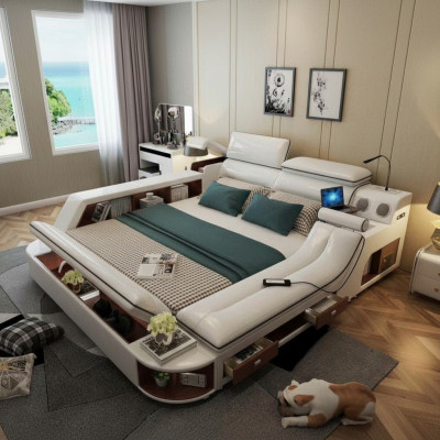 Multifunktioun Luxus Bett 180x200 Bett Lieder Better Schlofzëmmer Léier