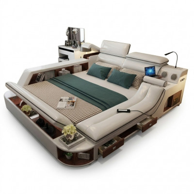 Multifunktioun Luxus Bett 180x200 Bett Lieder Better Schlofzëmmer Léier