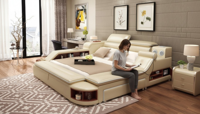 Multifunktionale Bett Tresor Wärmebett USB Sound Duebel Better Funktioun Nei
