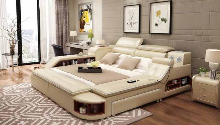 Multifunktionale Bett Tresor Wärmebett USB Sound Duebel Better Funktioun Nei