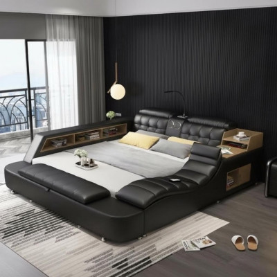 Duebelbett Schlofzëmmer Gepollstertebett 180x200cm Multifunktioun Bett Betten