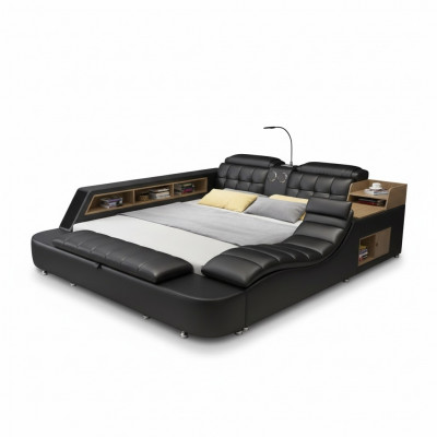 Duebelbett Schlofzëmmer Gepollstertebett 180x200cm Multifunktioun Bett Betten