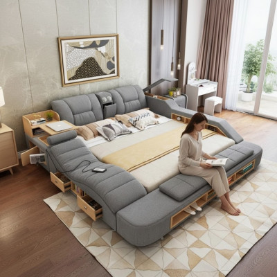 Design Liederbetter Hotel Duebel Nei Multifunktiouns Bett Bluetooth Boîte.