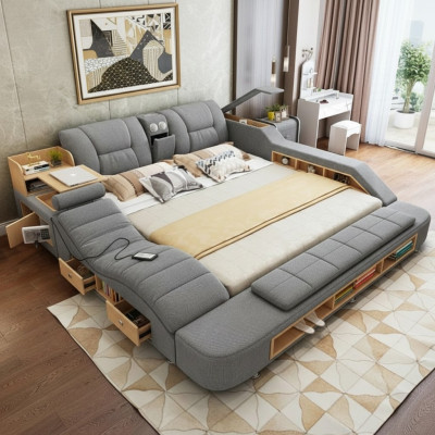 Design Liederbetter Hotel Duebel Nei Multifunktiouns Bett Bluetooth Boîte.