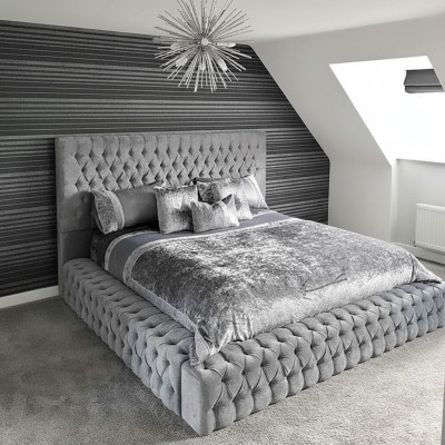 Duebel Better Bestietnes Schlofzëmmer Lieder Hotel Neit Bett Polster Design Luxus Metall