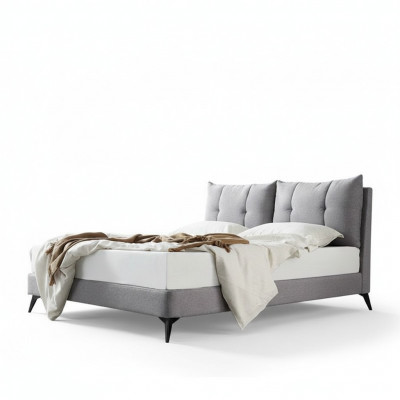 Doppel Hotel Bett Betten Beige 180x200 Schlofzëmmer Lieder Polster Design