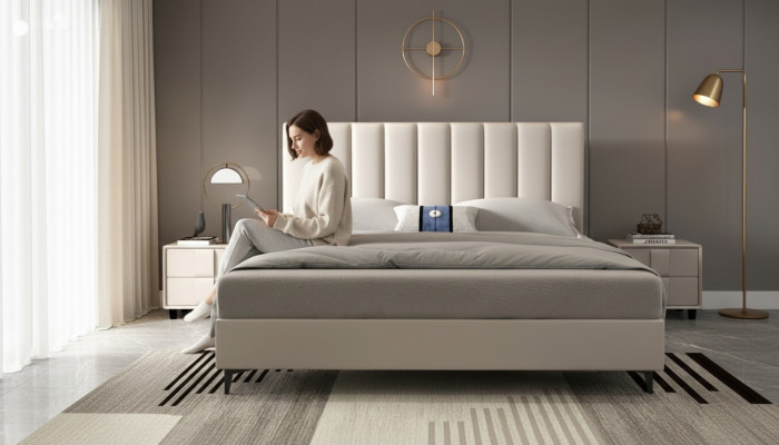 Design Holzdieren Lieder Better 180x200cm Miwwelen Schlofkummer Hotelbetter