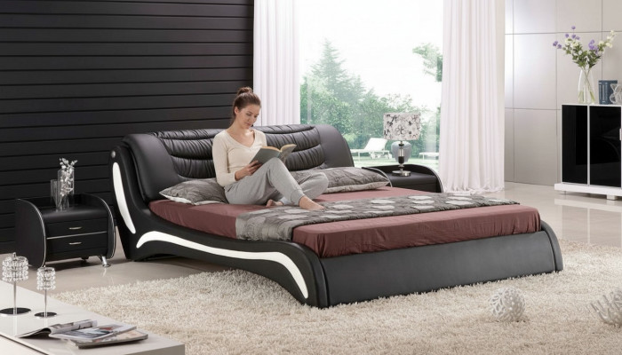 Designer Bett Schlofzëmmer Better Lieder Hotel Luxus Gepolstert Italienesch
