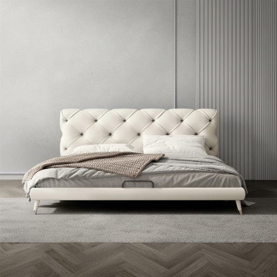 Better 180x200cm Schlofzëmmer Textil Stoff Bett Chesterfield Design Luxus