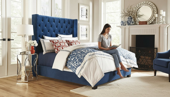Chesterfield Schlofzëmmer Duebelbetter Design Lieder Luxus Bett Hotel