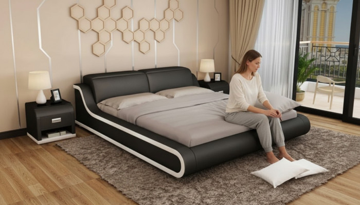 Schlofzëmmer Design 180x200 Nei Miwwelen Luxus Modern Still Polster