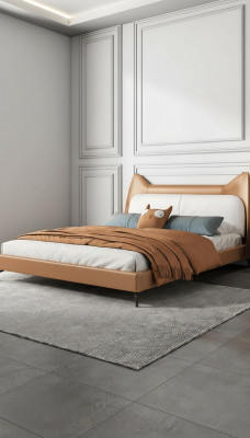 Modern Hotel Lieder Stoff Duebelbett 160x200cm Designer Bett Duebel