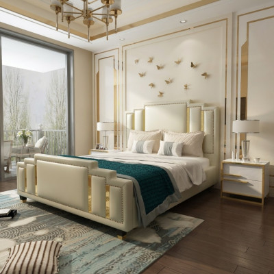 Better Duebel Schlofzëmmer Luxus Bestietnes Hotel Designer Bett 180x200 Lieder