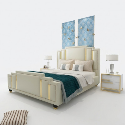 Better Duebel Schlofzëmmer Luxus Bestietnes Hotel Designer Bett 180x200 Lieder