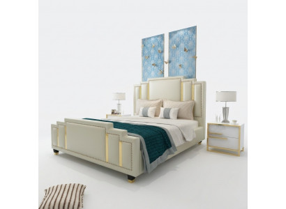 Better Duebel Schlofzëmmer Luxus Bestietnes Hotel Designer Bett 180x200 Lieder