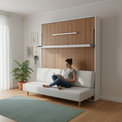 Wandbett Multifunktion Better Schrankbett mat Sofa Bett Schlofkummer Miwwelen Nei