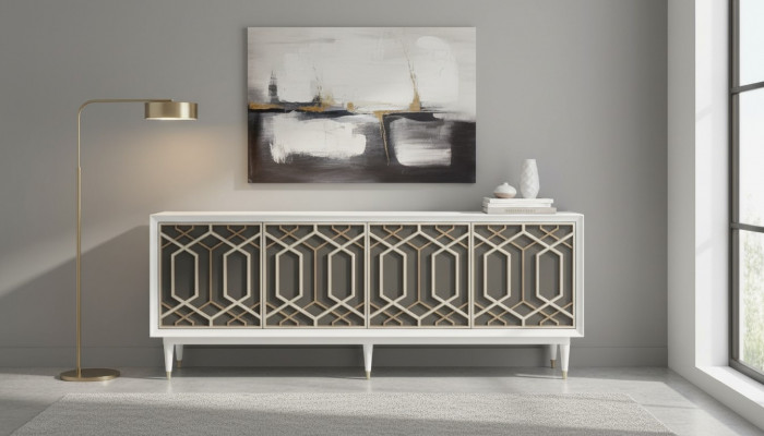 Design Miwwelen Luxus Kommoden Lowboard Wunnzëmmer Sideboard Modern Holz Schief
