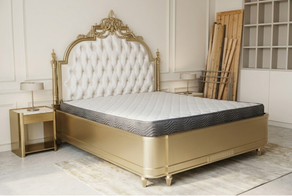 Chesterfield Holz Duebelbett Bettendesign Polsterbett Ehe Schlofzëmmer 180x200