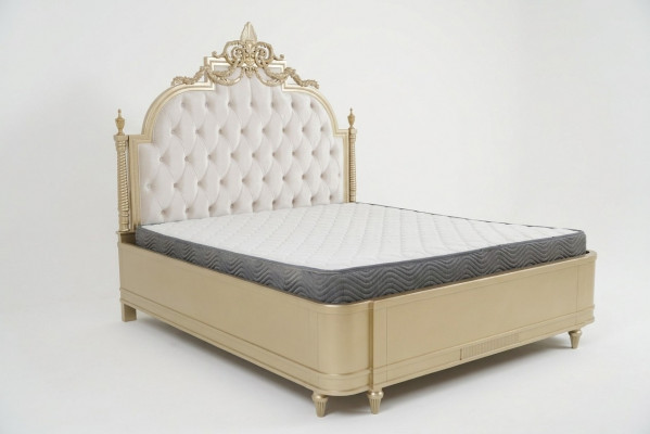 Chesterfield Holz Duebelbett Bettendesign Polsterbett Ehe Schlofzëmmer 180x200