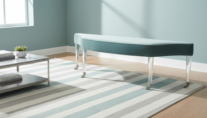 Hocker Zëmmer Polster Textil Stoff Modern Hocker Design Bänken Wunn Schlof Bank