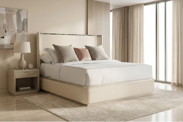 Bett 180x200 cm Textil Hotel Luxus Polster Sitz Stoff Design Bett Schlofzëmmer