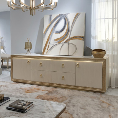 Wunnzëmmer Schaf TV Schaf Miwwelen Schief Regal Sideboard RTV Kommod Lowboard
