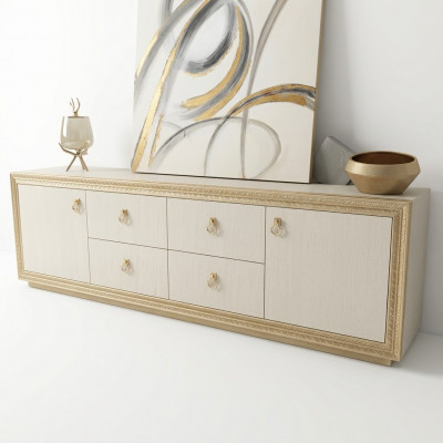 Wunnzëmmer Schaf TV Schaf Miwwelen Schief Regal Sideboard RTV Kommod Lowboard