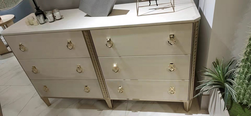 Kommod 160 cm Kommod Schlofkummer Miwwelen Holz Been multifunktionell Modern
