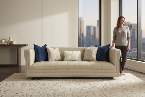 Wunnzëmmer modern Sofas Italienesch Sofa Canapé 3 Sëtzer Polsterung Héichwäerteg