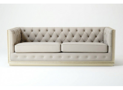 Chesterfield Stuffzëmmer Still Italienesch Sofa Couch 3 Sëtzer 220 cm Polsterung