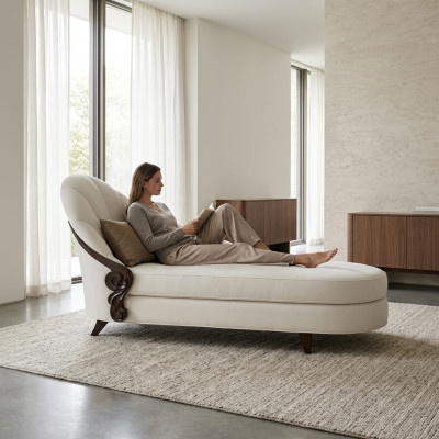 Chaiselongue Elegant Chaiselongue Italienesch Miwwelen Leien Holz Italienesch Miwwelen