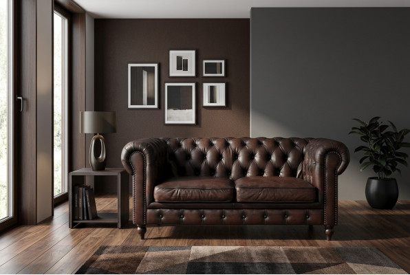 Chesterfield Canapé 2 Sëtzer Set Design Sofas Polster Couchen Couch Luxus Miwwelen