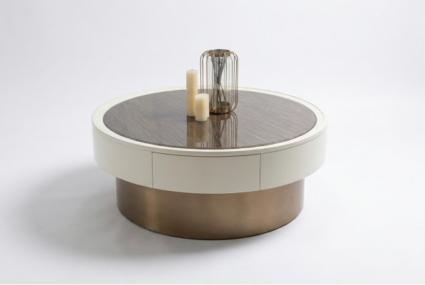 Design Metall Holz Gold Canapé Wunnzëmmer Dëscher Bäistall Ronn Dësch Couchdësch