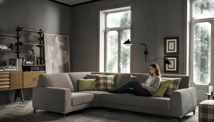 Italienesch Eckcouch Sofa Couch Sofas Couche Eck Garnitur Miwwel Stëff Textil