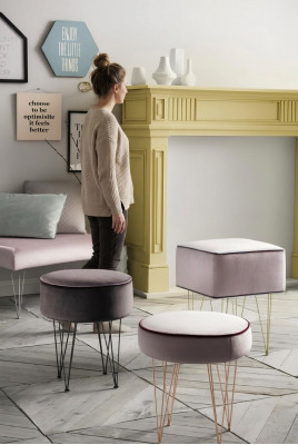 Sëtzblock 3x Hocker Pouf Puff Sëtzpouf Textil Stoff Fousshocker Ottomane Italien