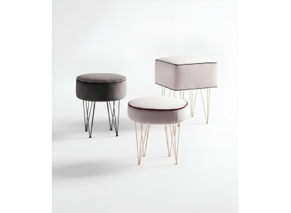 Sëtzblock 3x Hocker Pouf Puff Sëtzpouf Textil Stoff Fousshocker Ottomane Italien